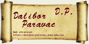 Dalibor Paravac vizit kartica
